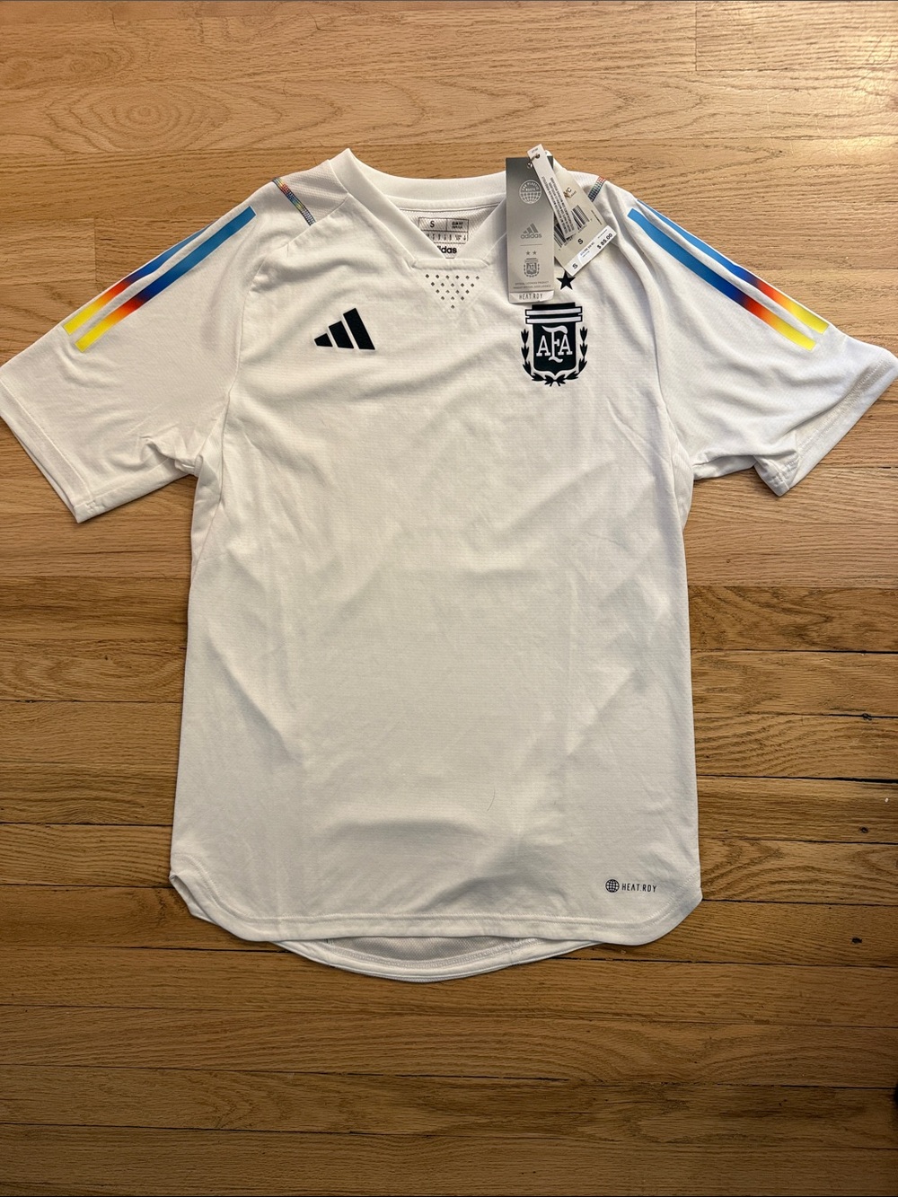 adidas White Argentina Tiro 23 Game Day Pre-Match Soccer Jersey